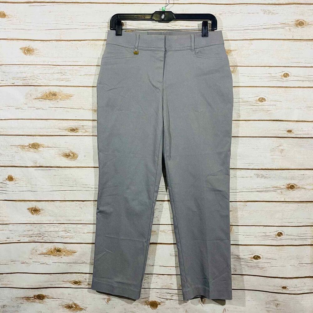 JM Collection Straight Leg Comfort Waistband Curvy FIT  Gray Dress Pants 6PS NWT